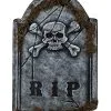 Spirit Halloween 1.5 Ft Skull Face Tombstone With Moss