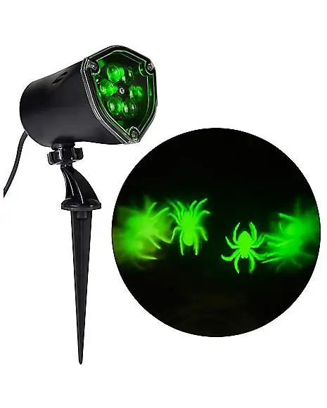 Spirit Halloween Whirl-A-Motion LED Green Spiders Projection Spot Light 3 Spirit Halloween Whirl-A-Motion LED Green Spiders Projection Spot Light