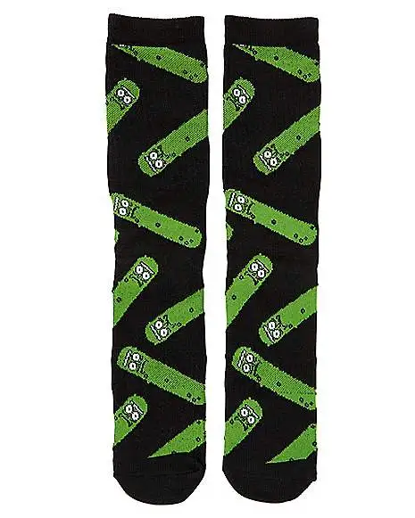 Spirit Halloween Pickle Rick Crew Socks - Rick And Morty 3 Spirit Halloween Pickle Rick Crew Socks - Rick And Morty