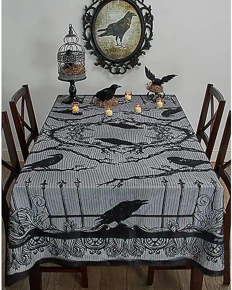 Spirit Halloween Dark Forest Raven Tablecloth 4 Spirit Halloween Dark Forest Raven Tablecloth - Image 2
