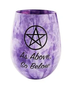 Spirit Halloween Pentagram Stemless Wine Glass - 22 Oz.