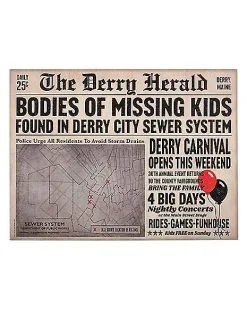 Spirit Halloween Derry Herald Newspaper Sign - It