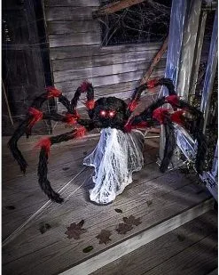 Spirit Halloween 21 Inch LED Red And Black Jumping Spider Animatronic