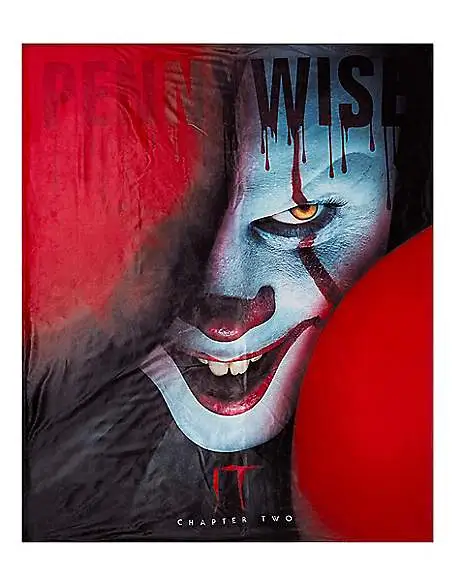 Spirit Halloween Pennywise Fleece Blanket - It 3 Spirit Halloween Pennywise Fleece Blanket - It