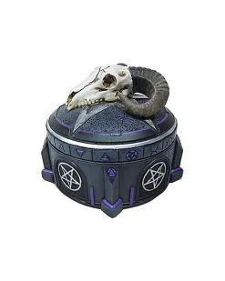 Spirit Halloween Mystical Arts Ram Skull Trinket Box -Spirit Halloween Boutique 01498252 c