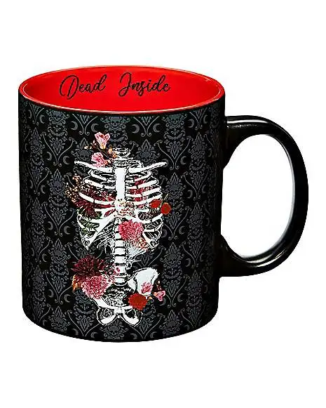 Spirit Halloween Dead Inside Floral Skeleton Coffee Mug 20 Oz. 3 Spirit Halloween Dead Inside Floral Skeleton Coffee Mug 20 Oz.