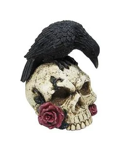 Spirit Halloween Gothic Noir Raven Skull Table Topper