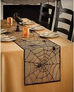 Spirit Halloween Spider Web Table Runner
