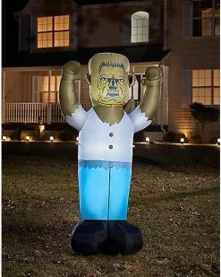 Spirit Halloween 8 Ft Light-Up Wolfman Inflatable Decoration