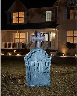 Spirit Halloween 4 Ft Light-Up Tombstone Inflatable Decoration
