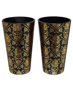 Spirit Halloween Gothic Noir Skull Glass Set 2 Pack - 16 Oz. -Spirit Halloween Boutique 01564442 b