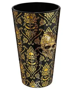 Spirit Halloween Gothic Noir Skull Glass Set 2 Pack - 16 Oz. -Spirit Halloween Boutique 01564442 e