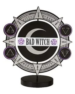 Spirit Halloween Spinning Bad Witch Good Witch Tabletop Sign -Spirit Halloween Boutique 01564756 c