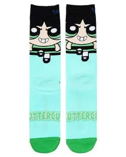 Spirit Halloween Buttercup Crew Socks - The Powerpuff Girls