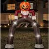 Spirit Halloween 12 Ft Light-Up Pumpkin Scarecrow Inflatable Archway -Spirit Halloween Boutique 01602218 a