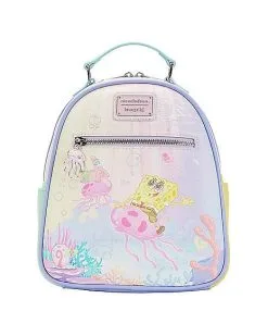 Spirit Halloween Loungefly Pastel Jellyfish Mini Backpack - SpongeBob SquarePants