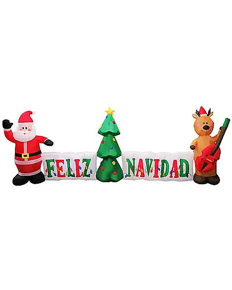 Spirit Halloween 4 Ft Light Up Feliz Navidad Inflatable Decoration 2 Spirit Halloween 4 Ft Light Up Feliz Navidad Inflatable Decoration