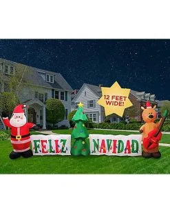 Spirit Halloween 4 Ft Light Up Feliz Navidad Inflatable Decoration 6 Spirit Halloween 4 Ft Light Up Feliz Navidad Inflatable Decoration -Spirit Halloween Boutique 07514565 c
